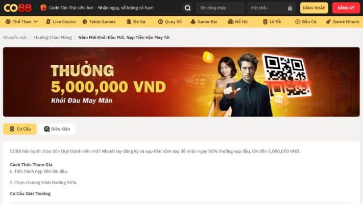 Top 3 ưu đãi thành viên mới tại CO88