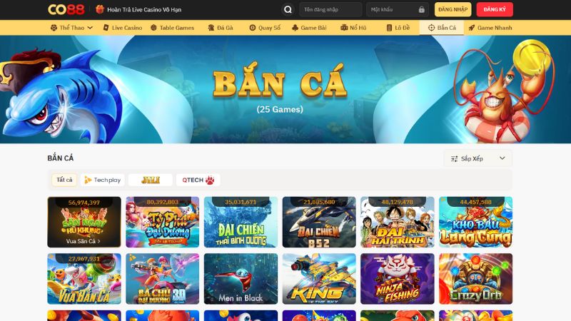 Giới thiệu sảnh bắn cá CO88