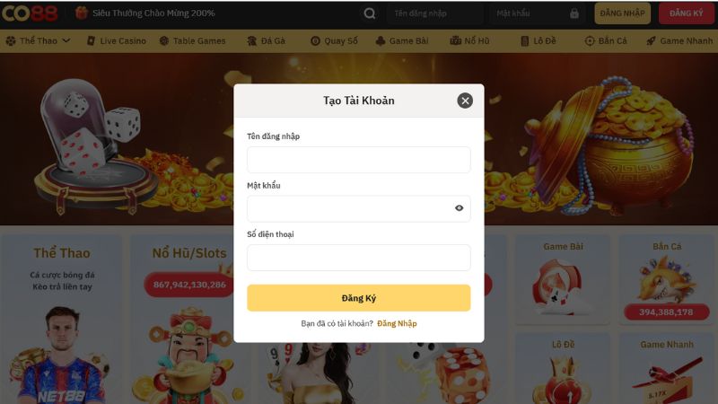 Hướng dẫn cách đăng ký CO88 nhanh chóng