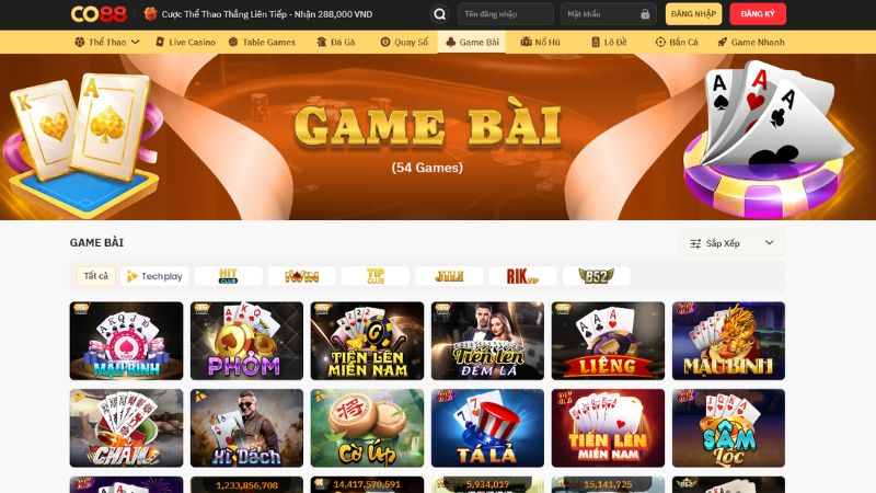Giới thiệu sảnh game bài CO88