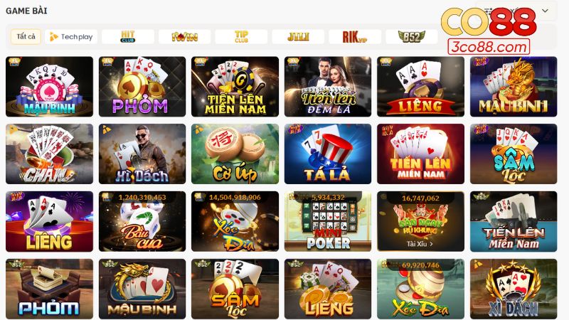 Top 5 thể loại hot hit nhất tại game bài CO88